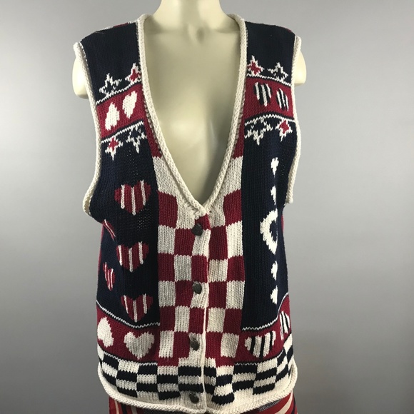 Kenji Anthropologie chunky knit heart button vest - Picture 3 of 8